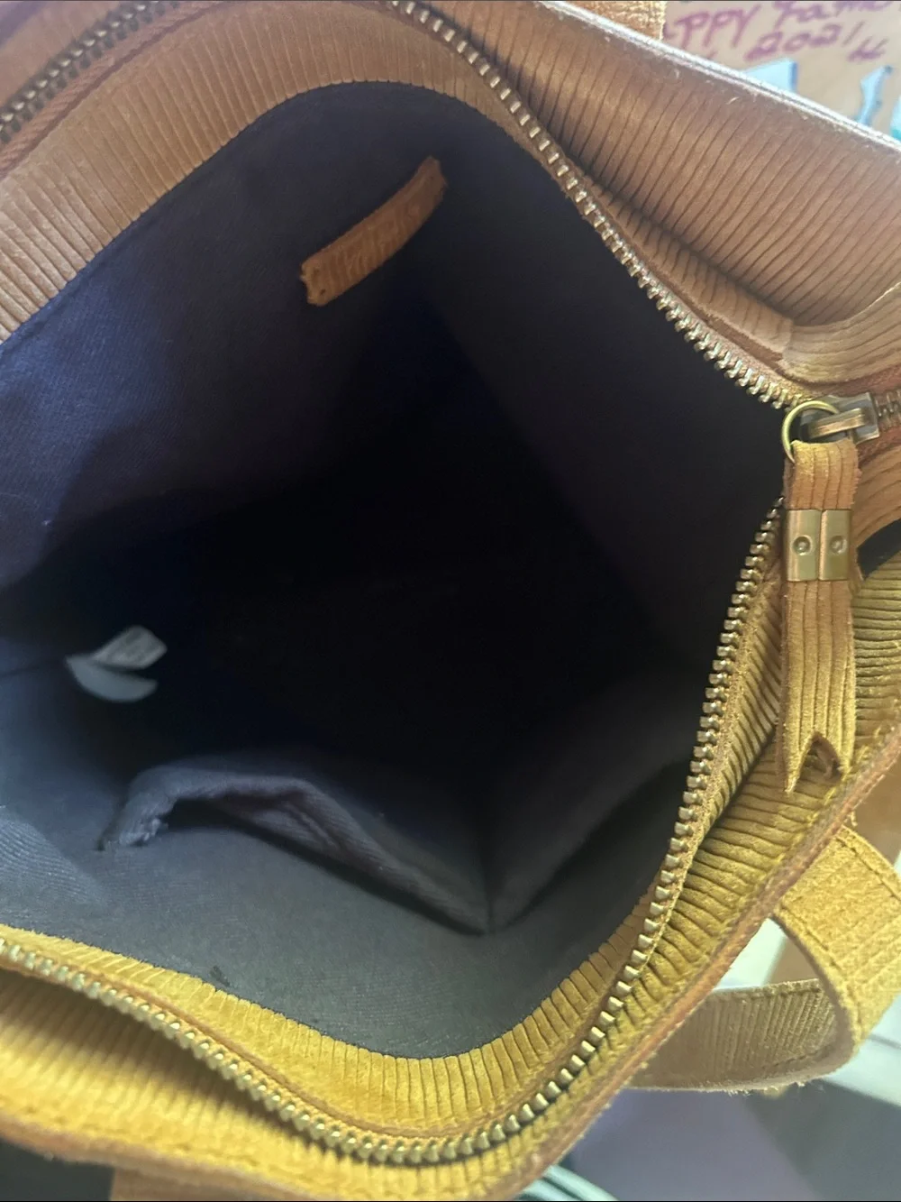Women’s Mustard Suede Crossbody Tote